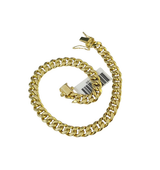 Real 10k Yellow Gold Bracelet Miami Cuban Link 8 Inch 6mm Men Women 10 KT