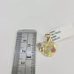 10k Sweet 15 Charm Trio Pendant Rose Yellow White Gold Women REAL