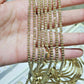 10k Yellow Gold Tennis Chain Necklace 24" 4mm Diamond Cuts Unique Design, Real Gold