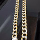 REAL 10k Yellow Gold Cuban Link Chain 11MM 24" Necklace Diamond Cut Thick 10kt