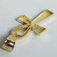 Real 14k Yellow Gold Ankh charm pendant 2.2 Inches Diamond Cuts Charm for Chains