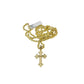 10K Gold 3mm Rope Chain Filigree Cross Pendant Charm Necklace Set 18"-28" Unisex