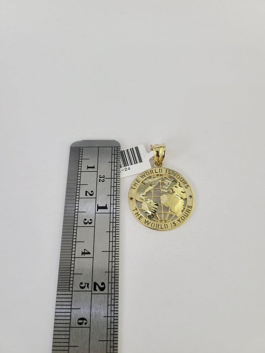 10k World is Yours Charm Pendant REAL 10Kt Yellow Gold Genuine