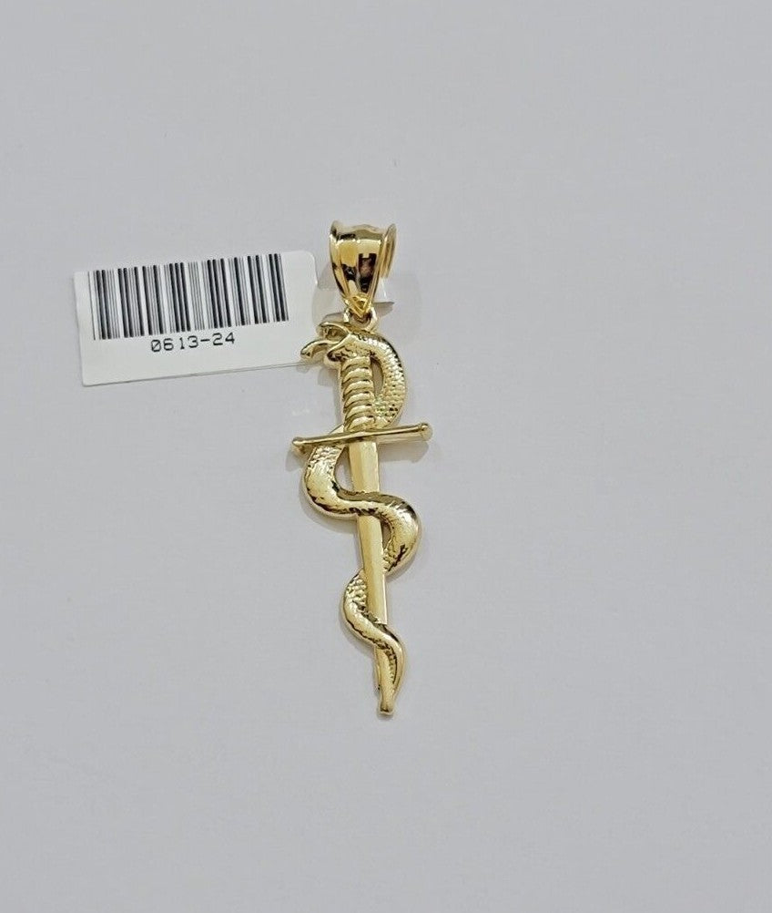 10kt Yellow Gold Rope Chain Snake Cross Charm Pendant 18-28'' Inch Necklace SALE