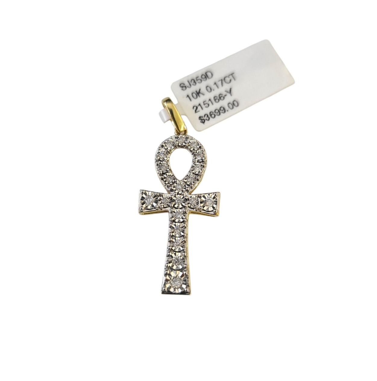 Real 10k Yellow Gold Cross Diamond Charm Pendant 1.5'' inch Genuine 10kt