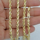 Real 14KT SOLID Yellow Gold 4mm Rope Chain Diamond Cut 18" Inches Lobster Lock