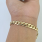 Real 10K Gold Royal Monaco Bracelet 8" Box Clasp 7mm Genuine Unisex