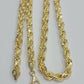 REAL 10K Gold Rope Chain 7mm 28 Inch Men's Necklace SOLID 10 KT Gold Diamond Cut