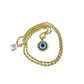Real 10K Gold Rope Chain 3mm Evil Eye Charm Pendant Set Mens Womens 18"-28"
