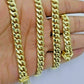 8mm Miami cuban Link chain Necklace 26" Inch length Real 10k Yellow Gold 10 KT