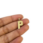 10K Yellow Gold P Initial Charm Pendant Alphabet Real 10kt Men Women