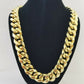 Real 10k Yellow Gold 26" Inch 15mm Miami Cuban chain Necklace Box Lock Men,10kt