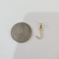 10K Gold Solid Franco Chain J Initial CZ Stone Pendant Set 1mm 16 18 20 22 Women