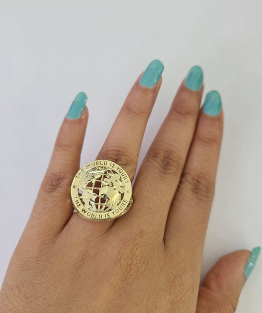 10k Yellow Gold World is Yours Ring Casual Band Genuine Brand New