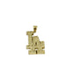 10K Yellow Gold LA Logo Pendant Charm Mens Los Angeles Diamond Cut Finish
