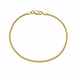 18K Yellow Gold Franco Chain Bracelet Real 1mm 8 Inch Ladies Dainty Fine Jewelry
