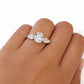 14k White Gold Oval LAB Created Ring Diamonds Wedding Ladies Band Women