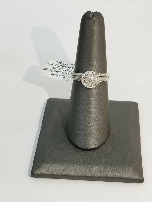 Real 14k White gold Diamond Ring band set Ladies women Genuine, Solid, 14kt