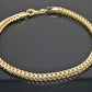 10k Yellow Gold Franco Bracelet 4mm 8" Inch Mens Women  Rope Cuban Link