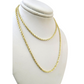 10K Yellow Gold Rope Chain Necklace 2mm 22 Inch REAL 10kt Diamond Cuts Womens