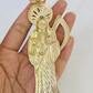 10k Santa Muerte Charm Pendant Mens REAL 10Kt Saint Reaper Yellow Gold