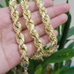 10mm 28" 10K Gold Rope Chain Men's Necklace, REAL 10kt Yellow Gold ,Diamond Cuts