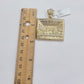 Real 10k Gold Pendant Charm Last Supper Square Jesus 10kt Yellow Gold With Stone
