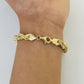 Solid Real 10K Yellow Gold Rope Bracelet 8" Inch 7mm , 10kt Real gold  men women