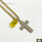 Real Diamond Cross with Solid 10k Rope Chain 20 22 24 26 28 inch, vs full cut