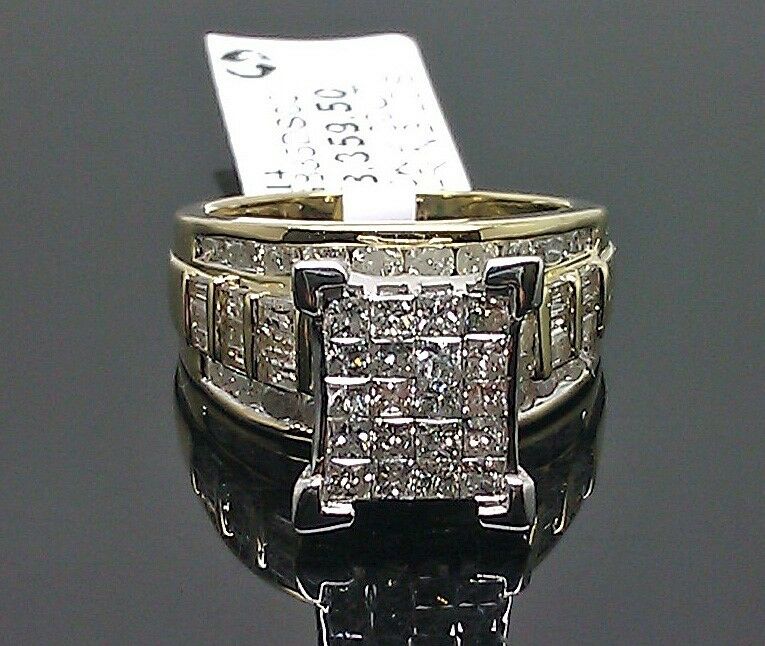 2 CT Diamond 10K Gold Ladies Ring Wedding Anniversary Princess cut Diamond Women