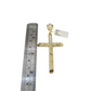 10k Yellow Gold Cuban Curb Chain Crucifix Cross Pendant Charm 8mm Necklace Men