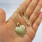 10K Yellow Gold Miami Cubin Link Chain Dripping Heart Diamond Cut Pendant