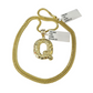 10k Gold Q Nugget Initial Charm Franco Chain 2.5mm 16"-26" Pendant Necklace SET