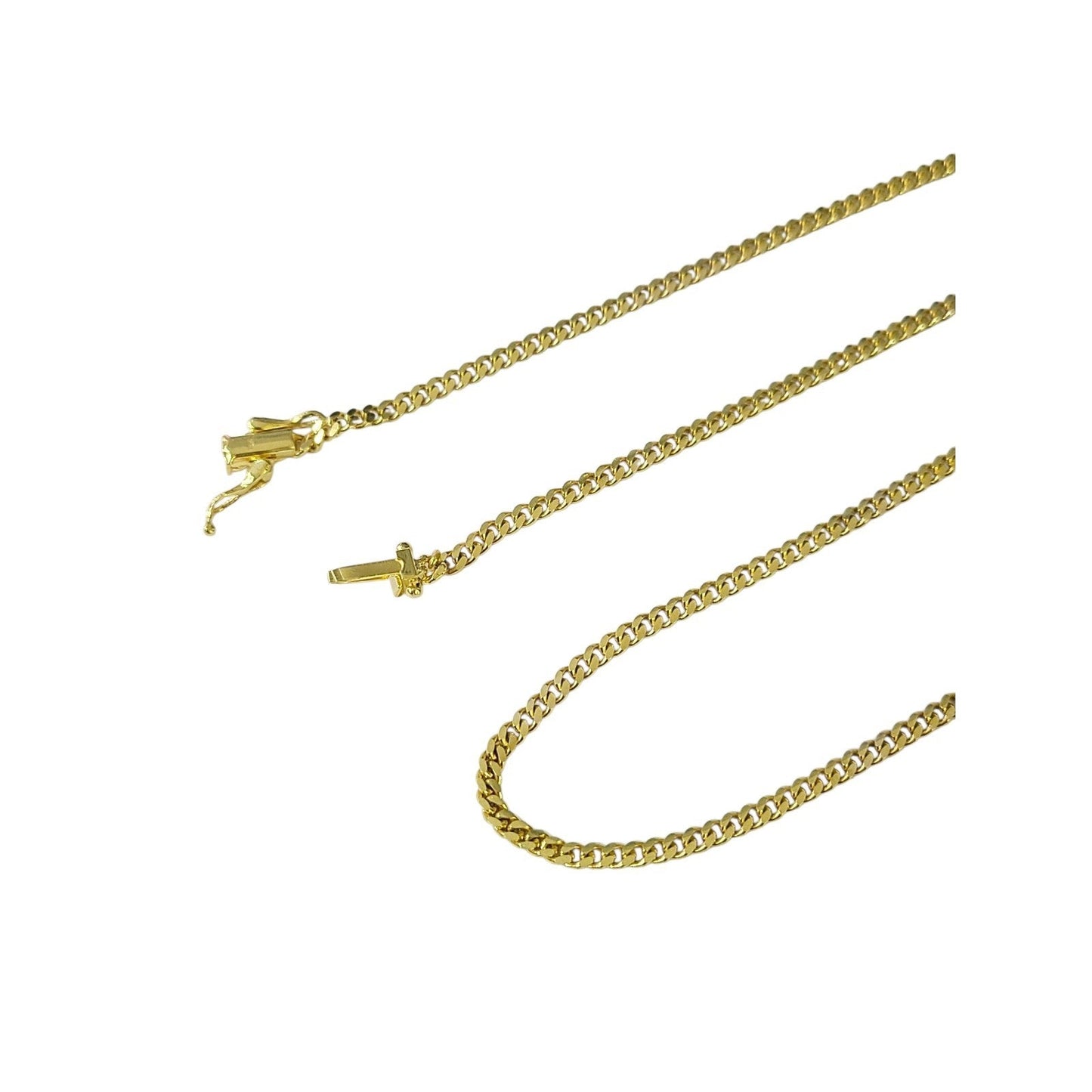 10K SOLID Gold Miami Cuban Link Chain 2mm 24" Inch Men Women Real Necklace