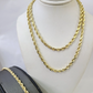 10k Yellow Gold Rope Chain 5mm Necklace Bracelet Set Real Men Women