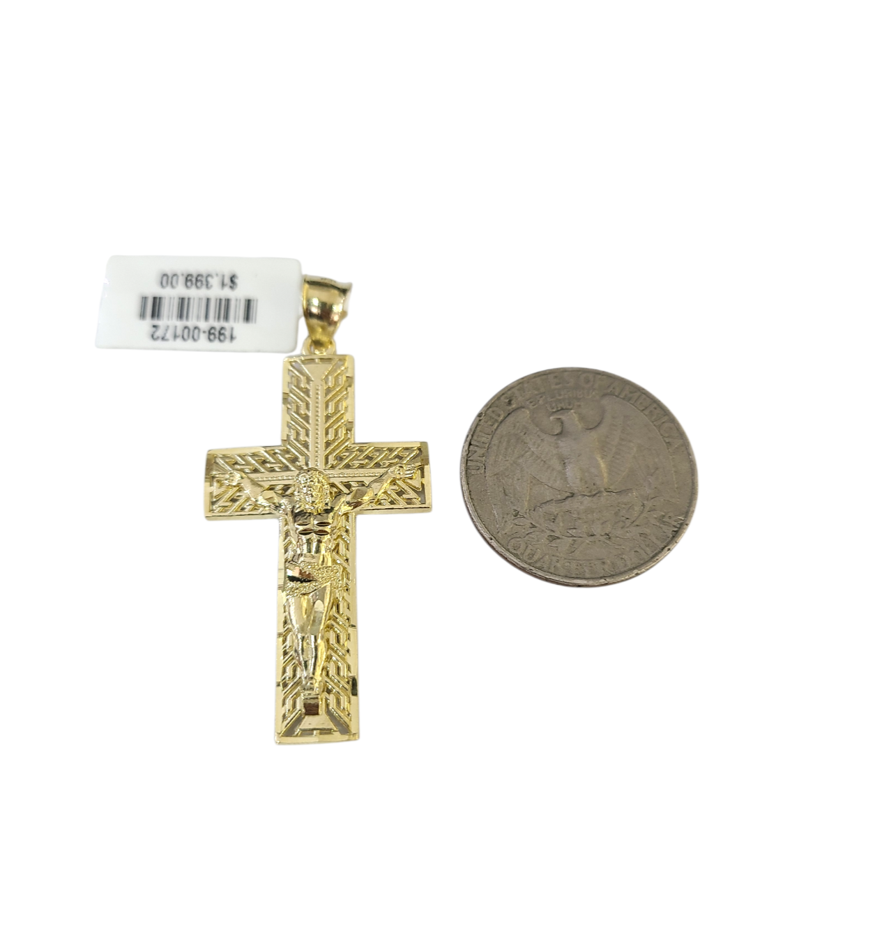 10k Gold Franco Necklace Chain Crucifix Cross Charm 2.5mm 18"-26" Pendant SET