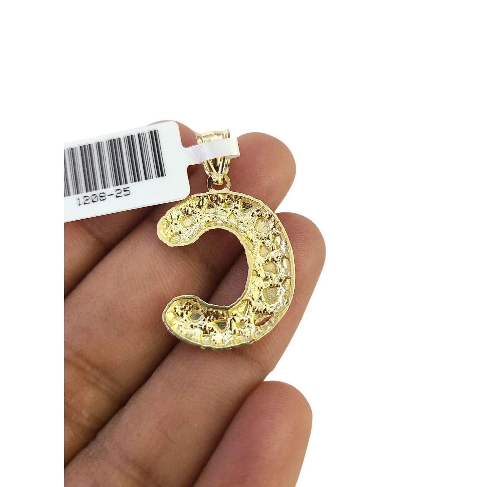 Real Gold 10k Miami Cuban Link Chain Pendant SET C Initial Charm Necklace 2.5mm