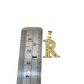 10k 2.5mm Rope Chain R Initial Alphabet Pendant 16"-28" Gold Set Charm Necklace