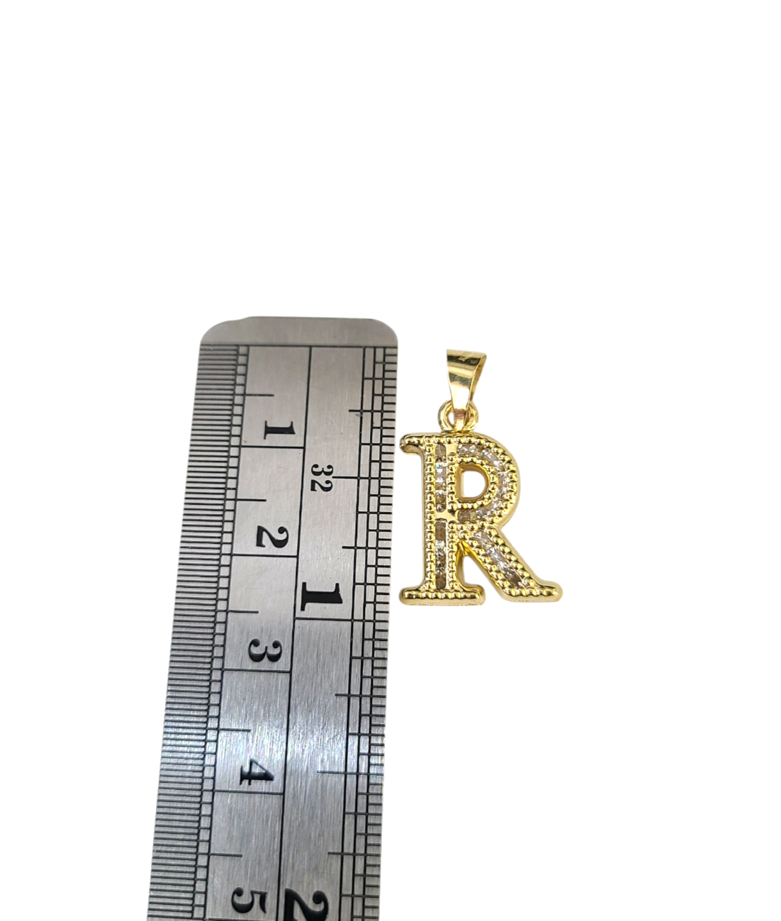 10k 2.5mm Rope Chain R Initial Alphabet Pendant 16"-28" Gold Set Charm Necklace