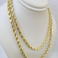 10k Yellow Gold Rope Chain 5mm Necklace Bracelet Set Real Men Women