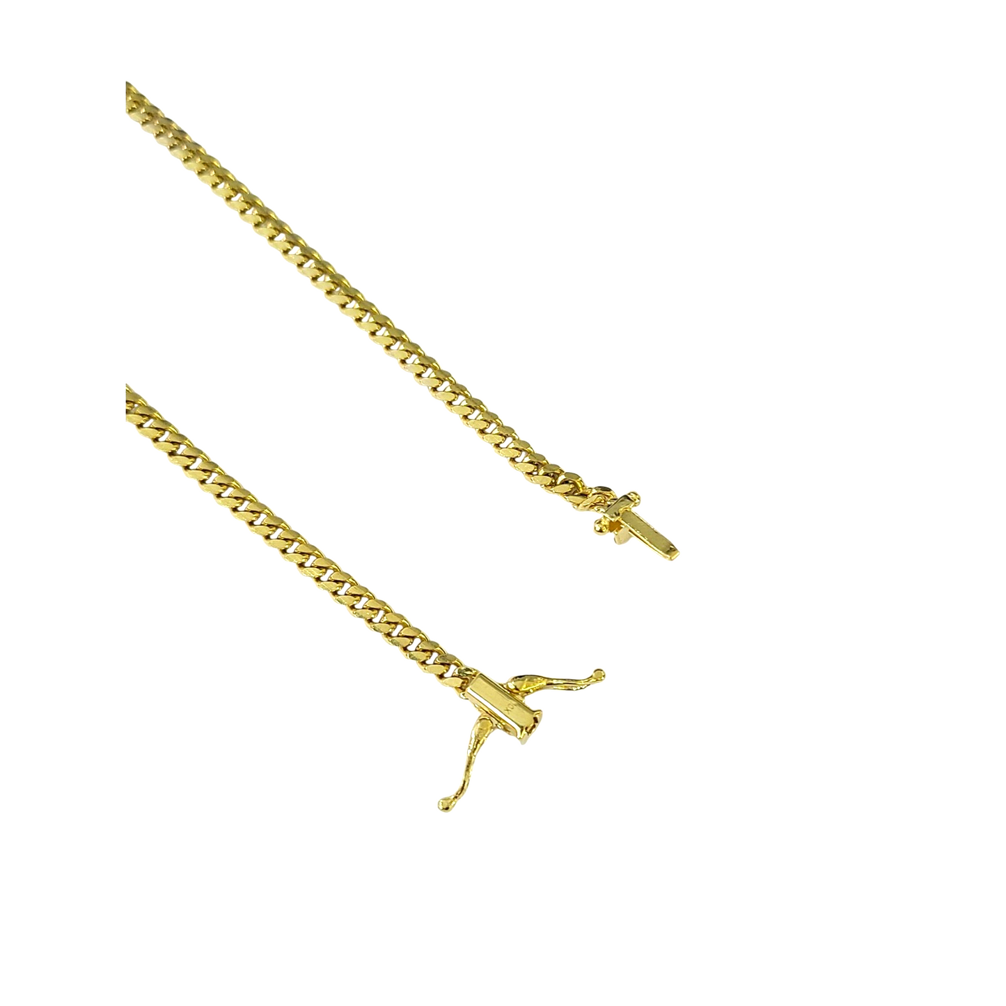 10K SOLID Gold Miami Cuban Link Chain 3mm 24" Inch Men Women Real Necklace