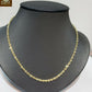 14K Gold Chain For Men Women Real Gold Necklace 2.5mm Rope 18" 20" 22" 24" 26"