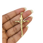 Real 10k Charm Pendant Christ Cross INRI Yellow Gold 10KT 2 inches
