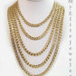 REAL 10k Yellow Gold Necklace 5mm Cuban Curb Link 18" 20" 22 24 26 28 Inch Chain