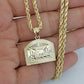 10k Real Yellow Gold Last Supper Charm Pendant Men Women Diamond cuts Design