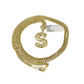 Real Gold 10k Chain S Initial Charm Miami Cuban Link 2.5mm Necklace Pendant SET