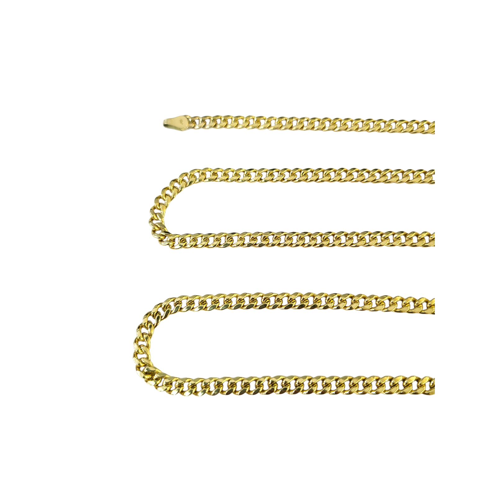 Real 10k Yellow Gold Necklace Miami Cuban Link Chain 18 Inch 2mm 10KT