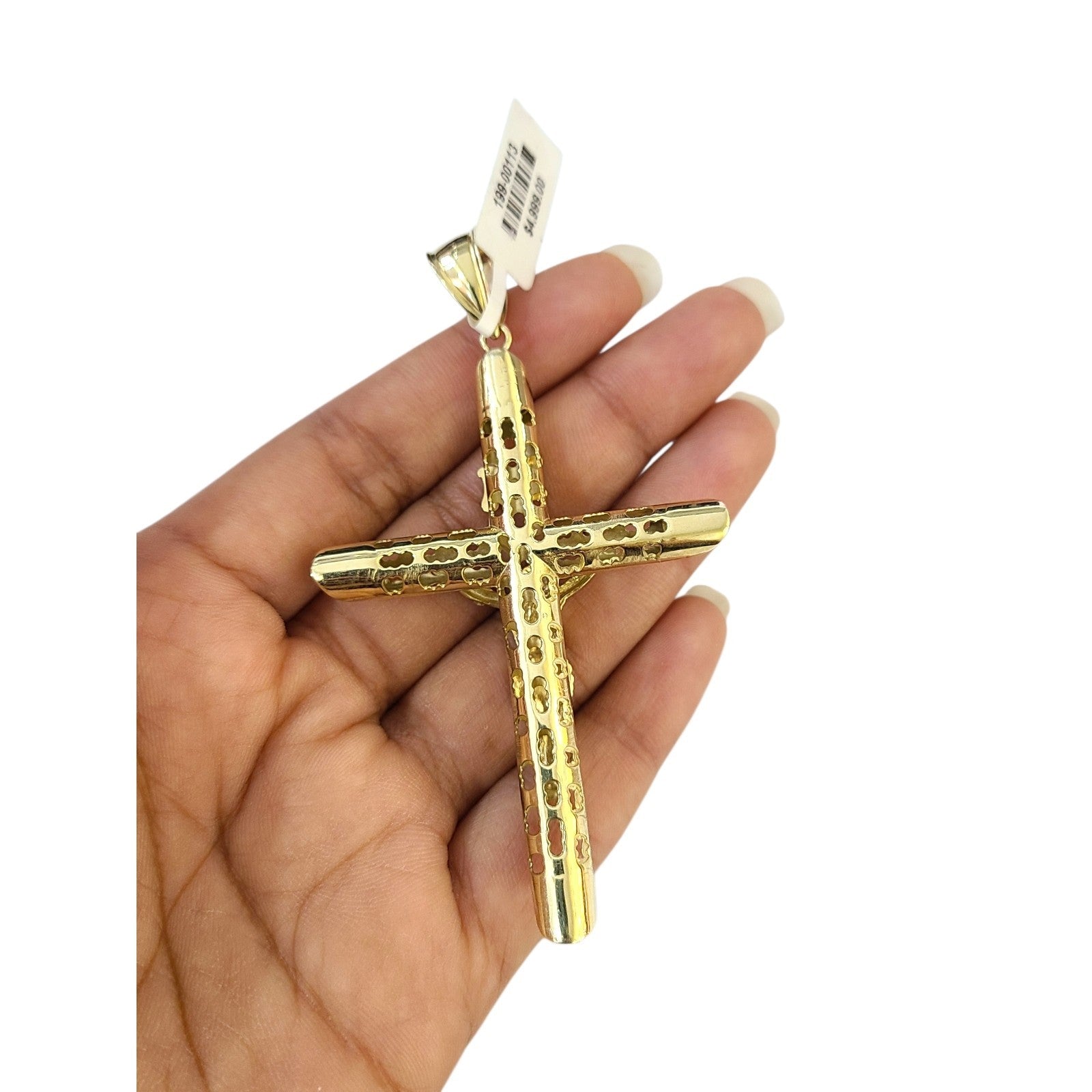 Real 10k Charm Pendant Christ Cross INRI Yellow Gold 10KT