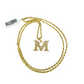 10k 2.5mm Rope Chain M Initial Alphabet Pendant 16"-28" Gold Set Charm Necklace