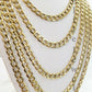 REAL 10k Yellow Gold Necklace 5mm Cuban Curb Link 18" 20" 22 24 26 28 Inch Chain